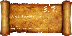 Blei Teodóra névjegykártya